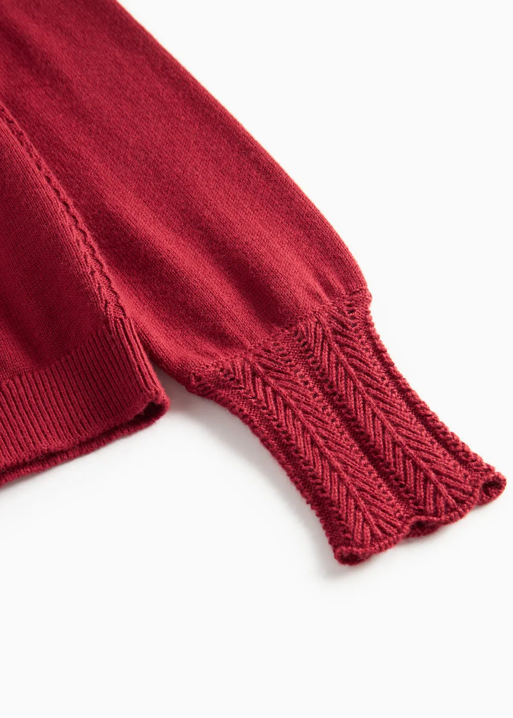 MarMar Copenhagen Tillie Strikcardigan Hibiscus Red hulmønster