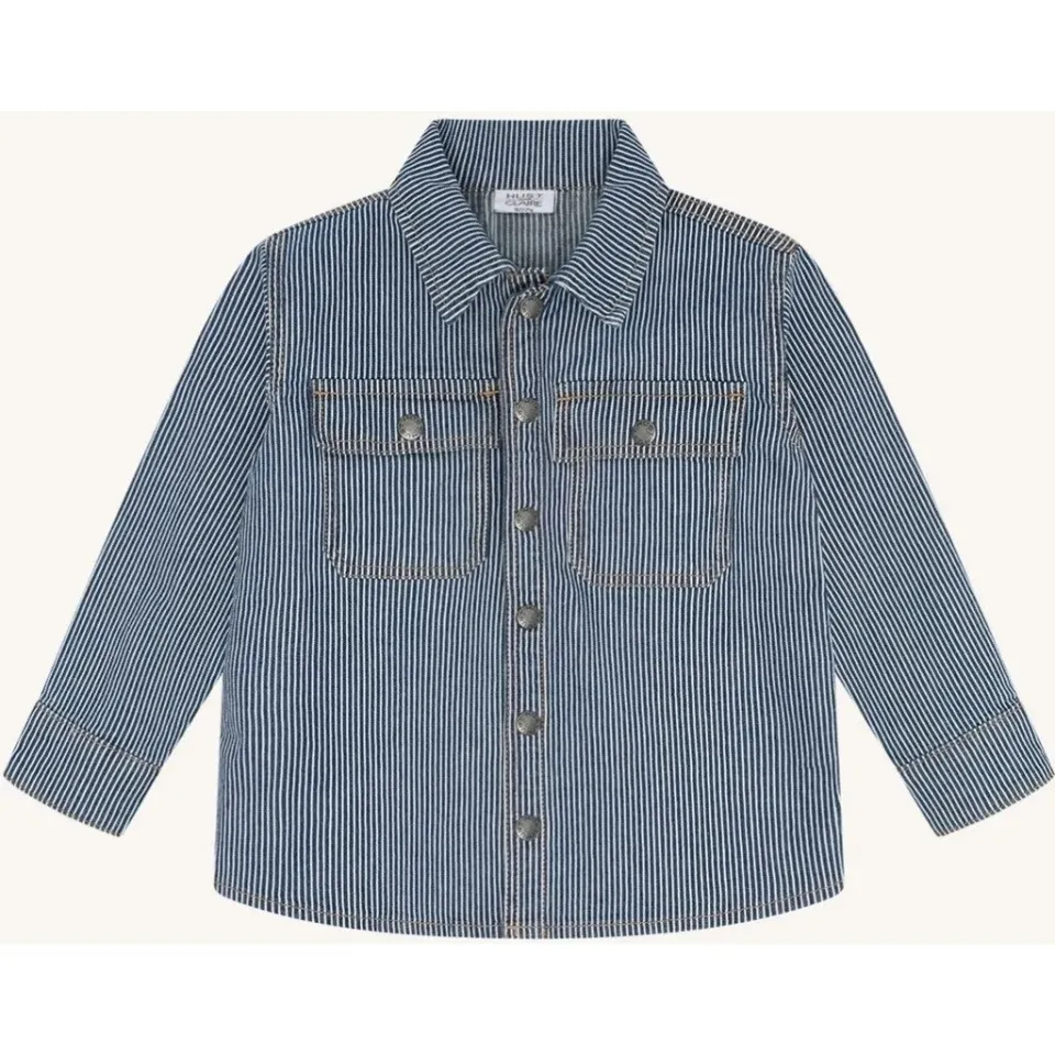 Hust & Claire Jack skjorte Blue Denim stribet