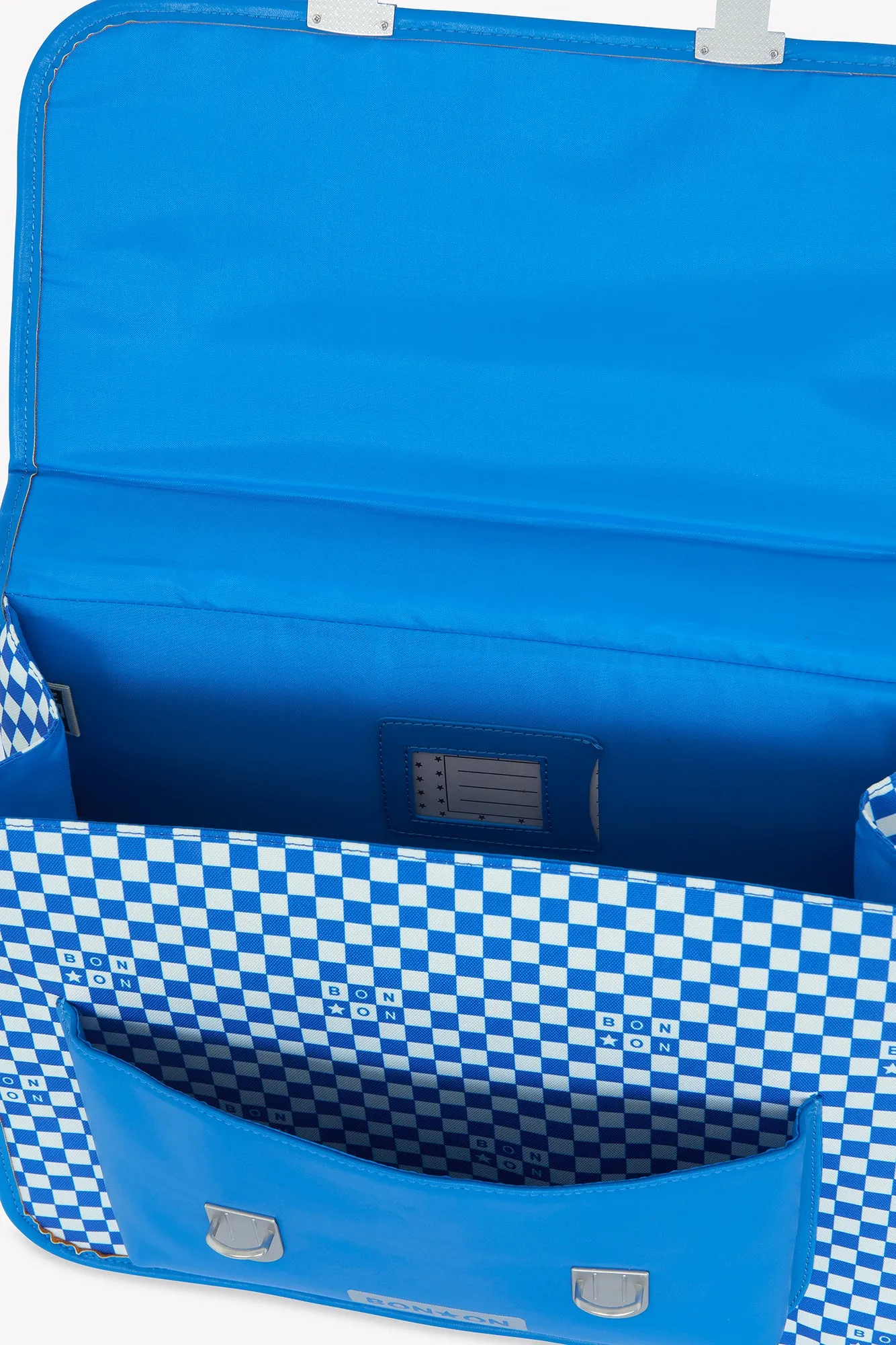 Bonton Damier skoletaske blå tern bomuld
