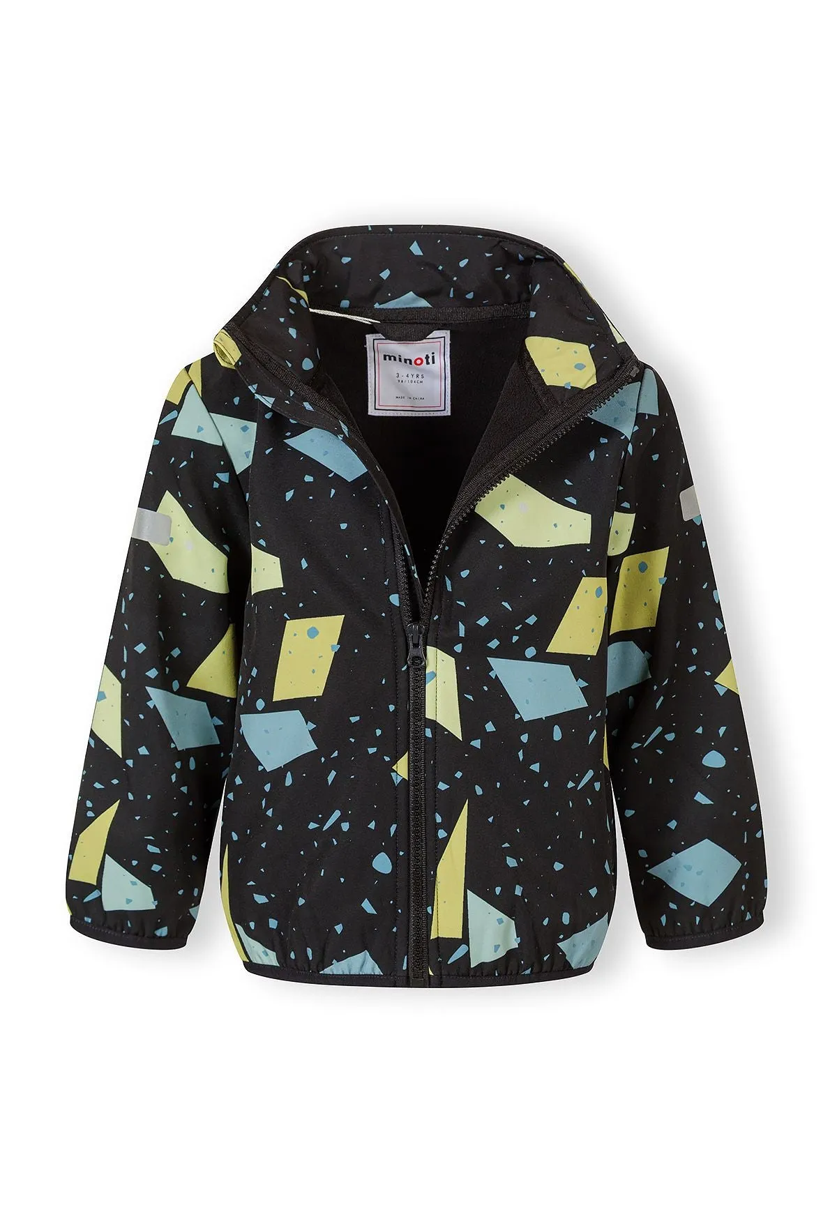 Minoti 44594 softshelljakke sort grafisk print