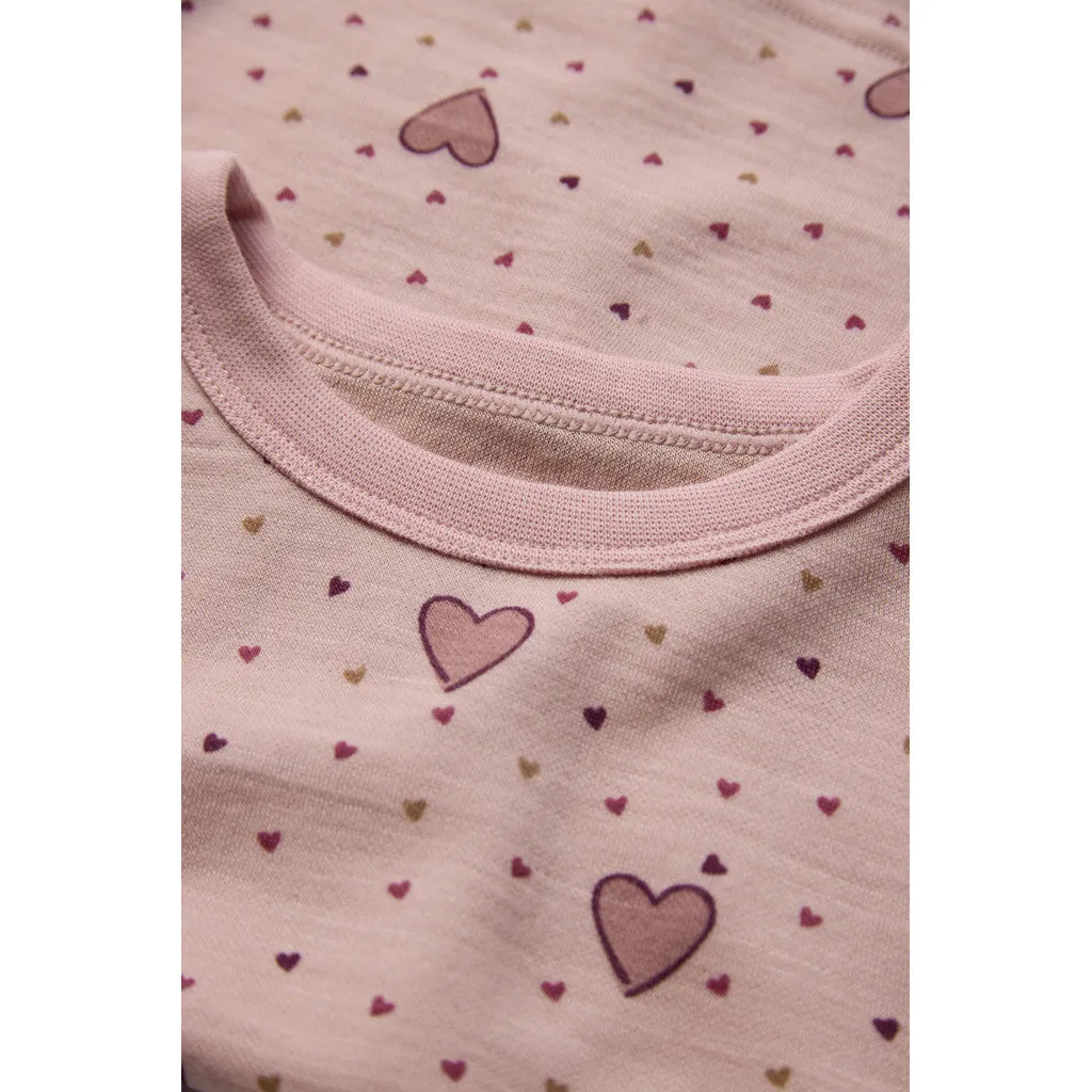 Hust & Claire Abba Hearts Puff langærmet bluse Dusty Rose