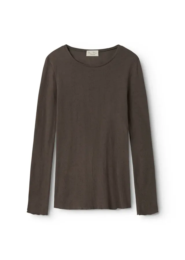 MarMar Tamra uld pointelle t-shirt Terre brun