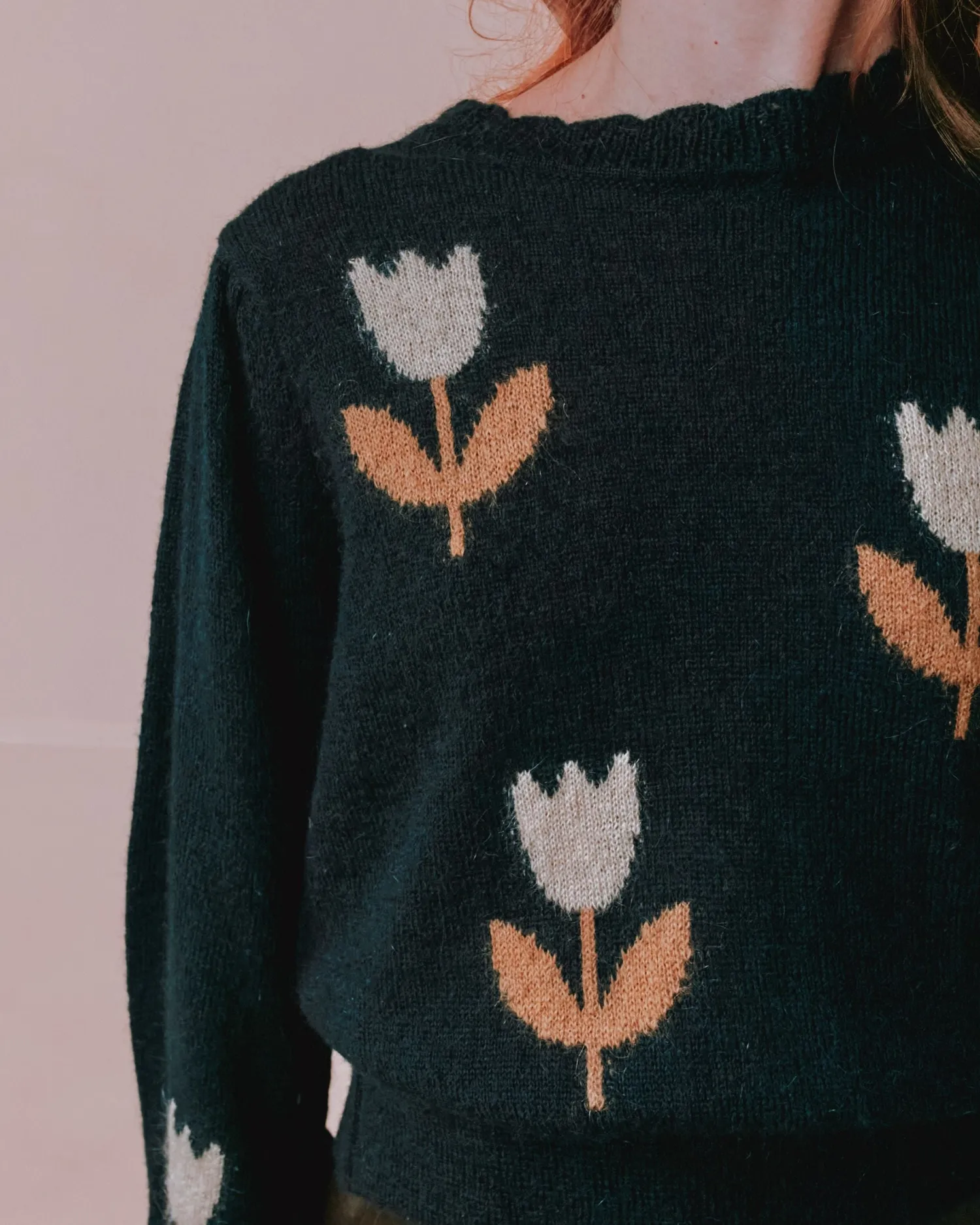 Emile et Ida Eva pullover sort tulipan mohair