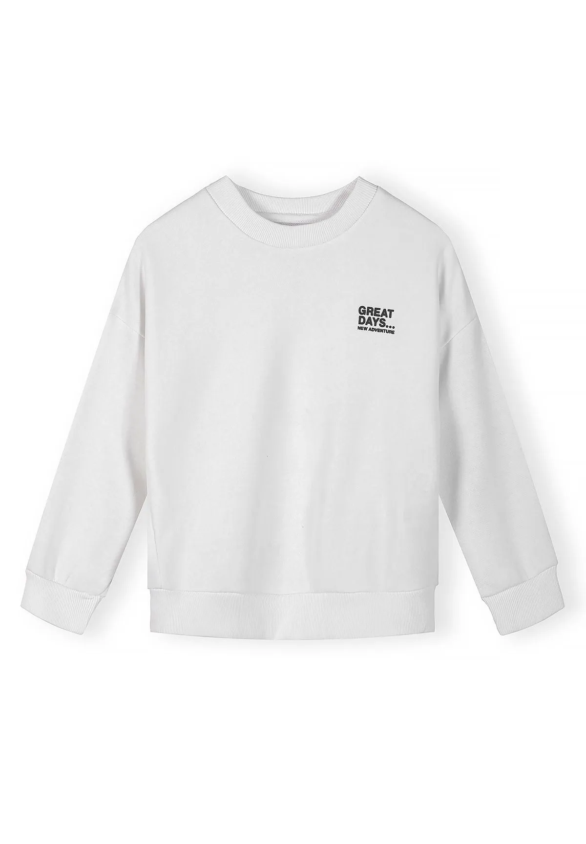 Minoti 44804 sweatshirt hvid grøn 2-pak