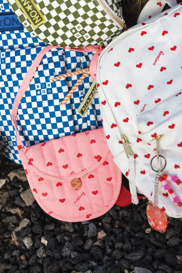 Bonton Léonie Blossom skuldertaske hjerter