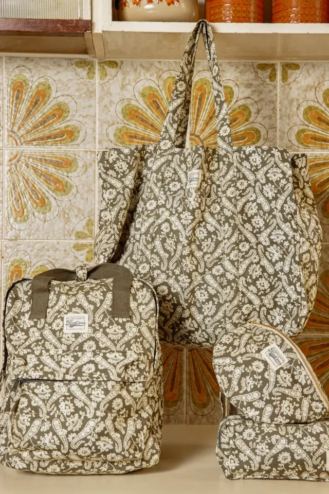 Bonton Bandana Moyen cabas mulepose bomuld grøn