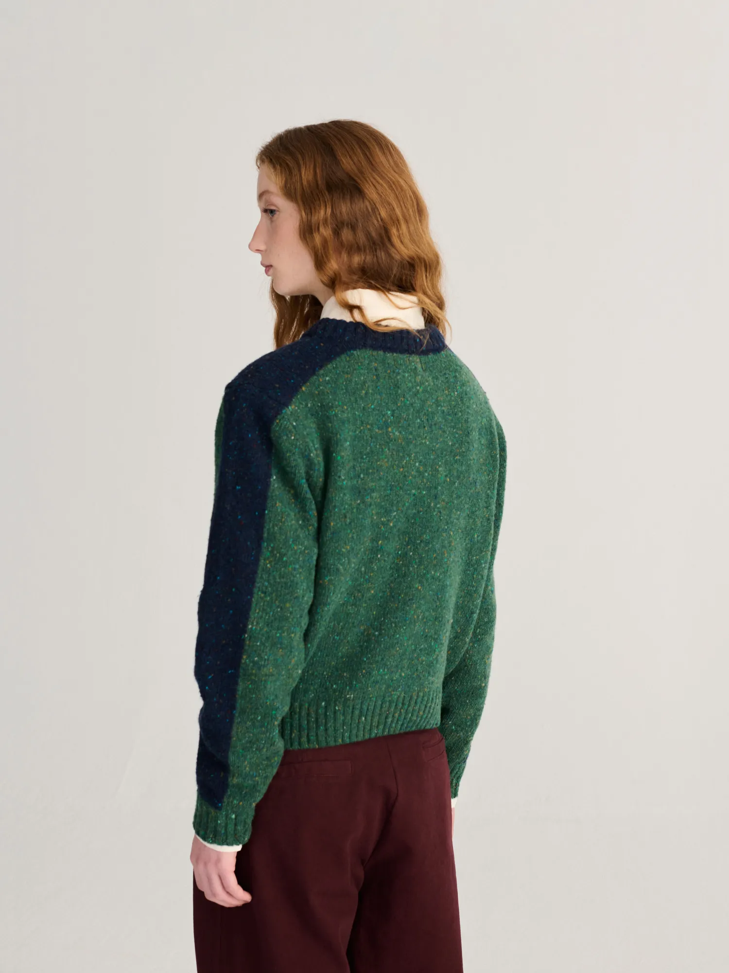 Bobo Choses Color Block Wool Blend Jumper striktrøje grøn