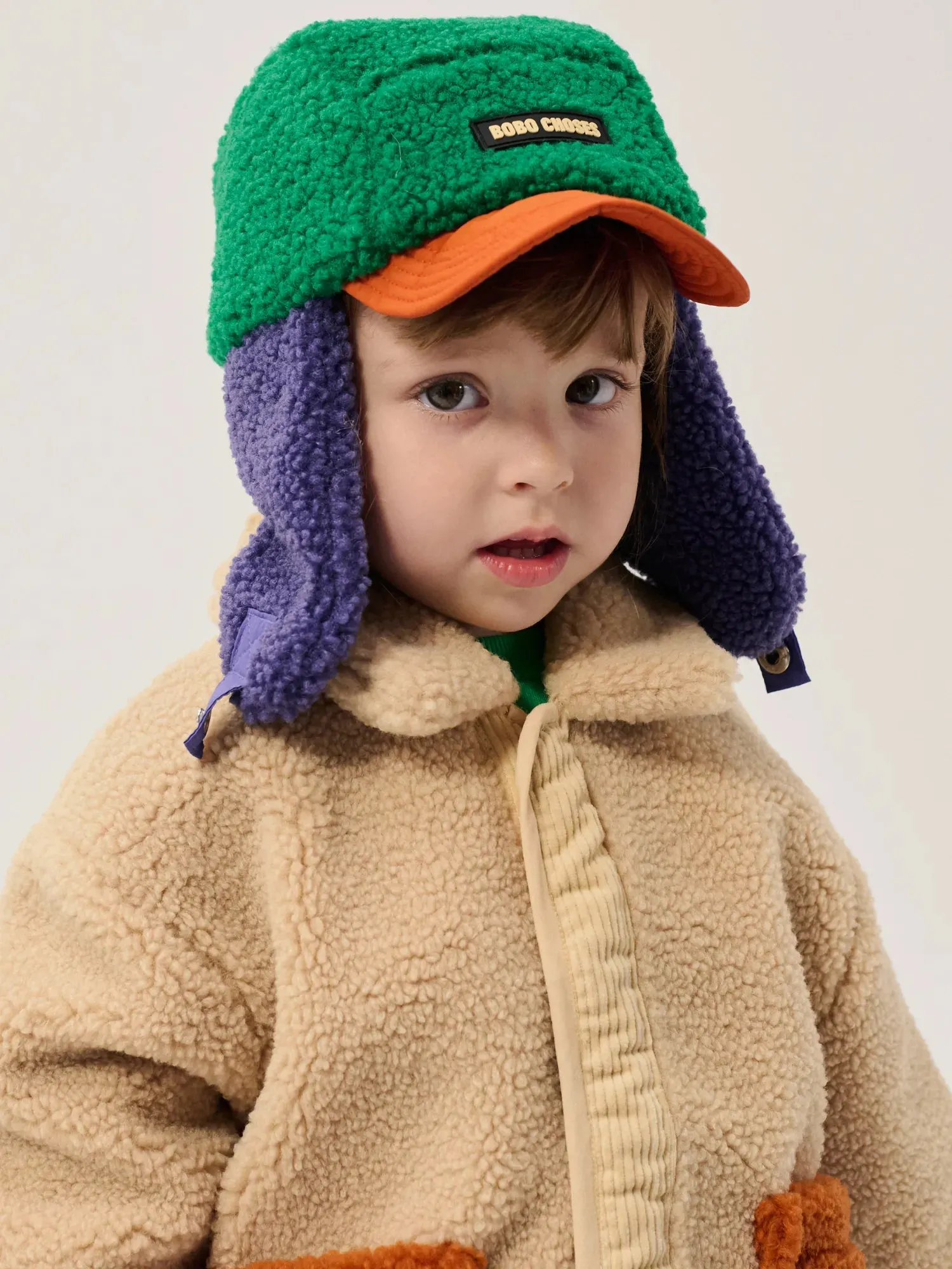 Bobo Choses Color Block Sheepskin Chapka Multifarvet
