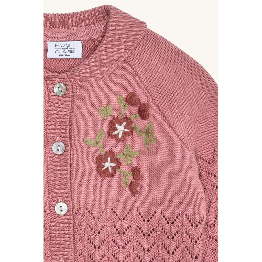 Hust & Claire Cilja cardigan Dry Rose økologisk bomuld
