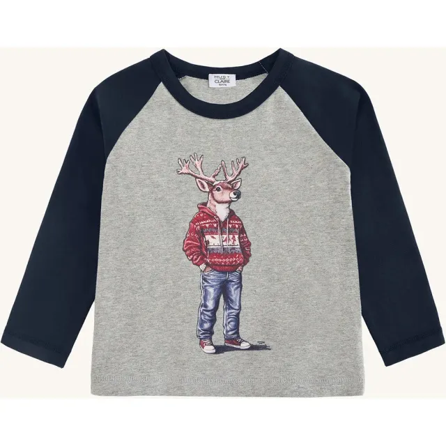 Hust & Claire HCAnton Dear T-shirt Soft Grey Melange øko