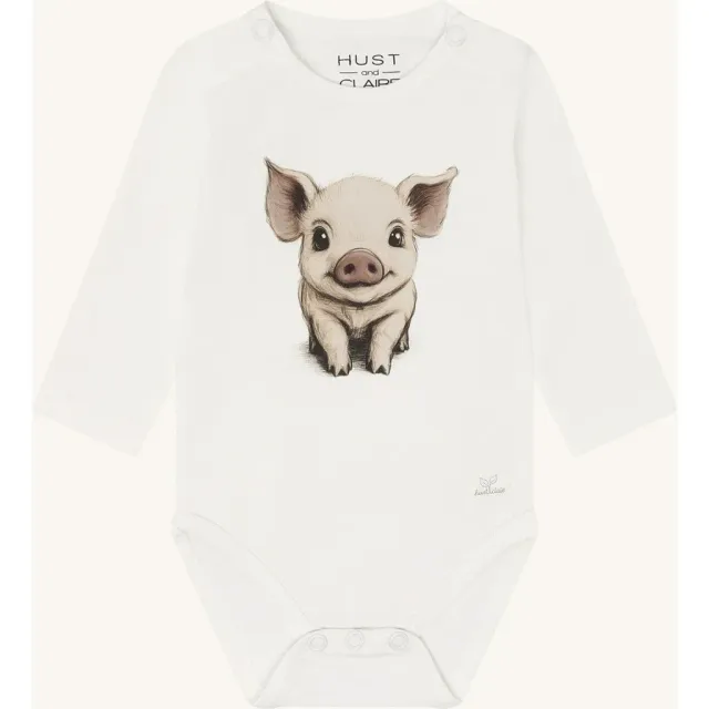 Hust & Claire Bebe Piglet slå-om body Praline øko