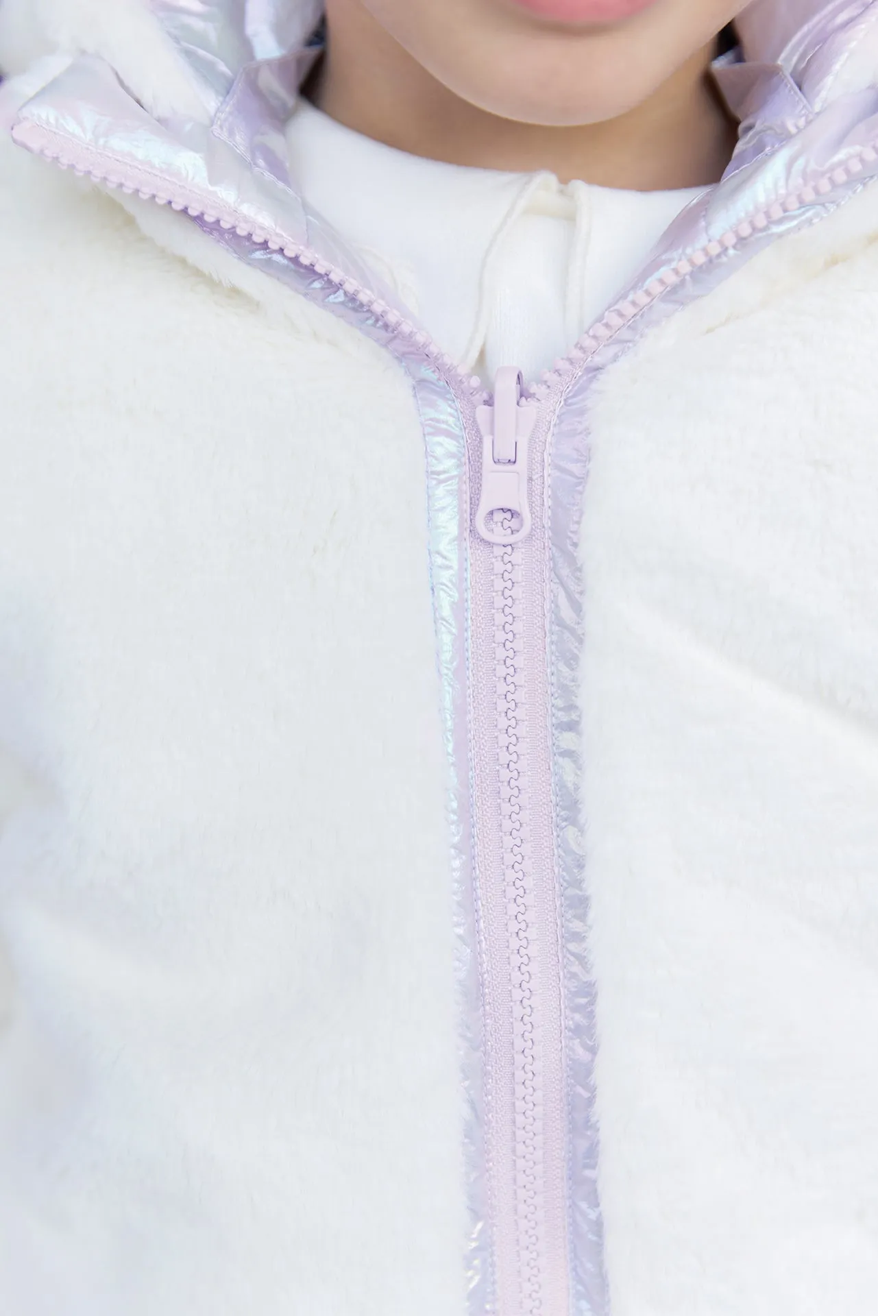 Bonton Moove dynejakke rosa iriserende