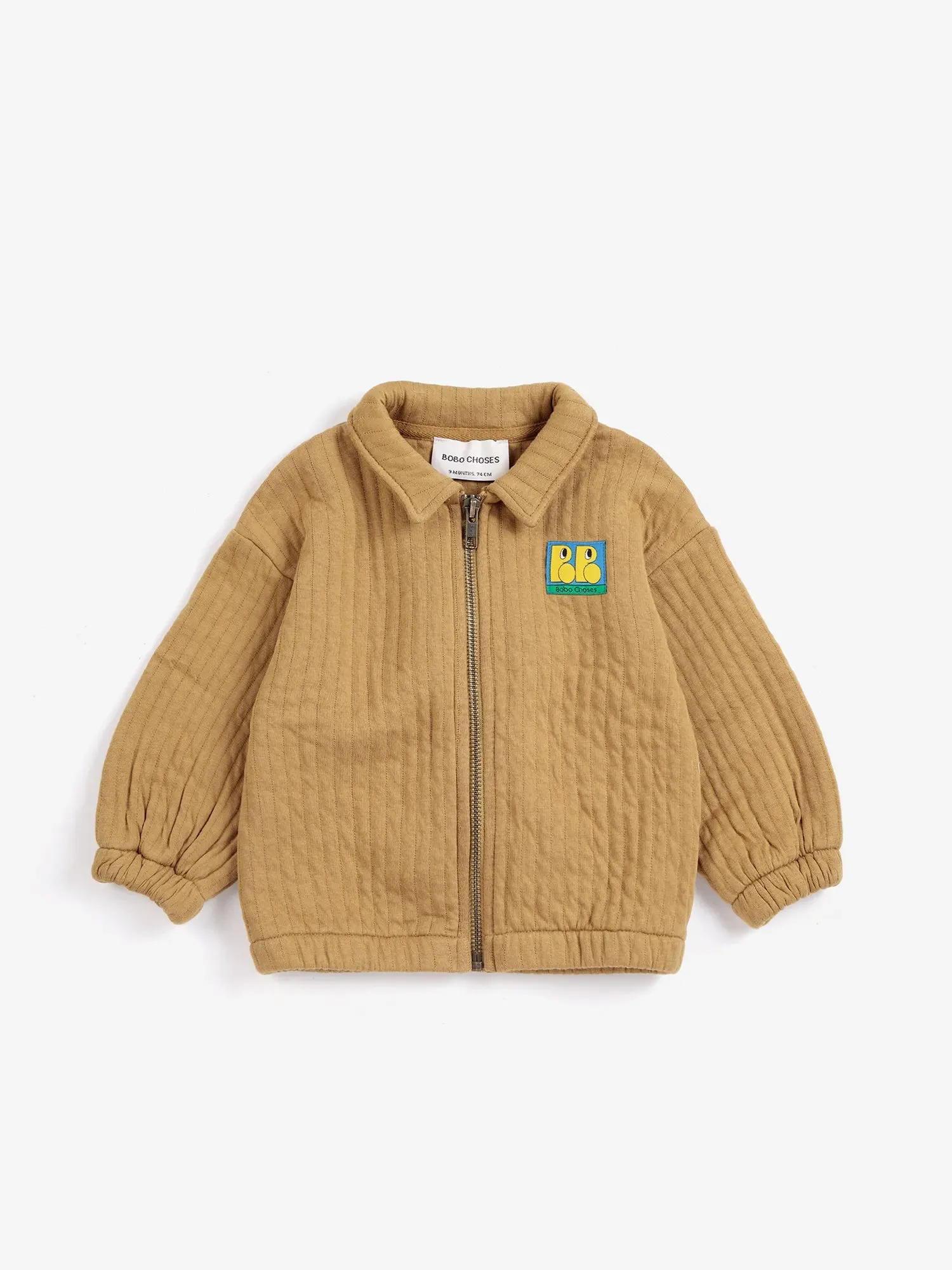 Bobo Choses Booo Bo Choses Tag quilted zipped sweatshirt kaki