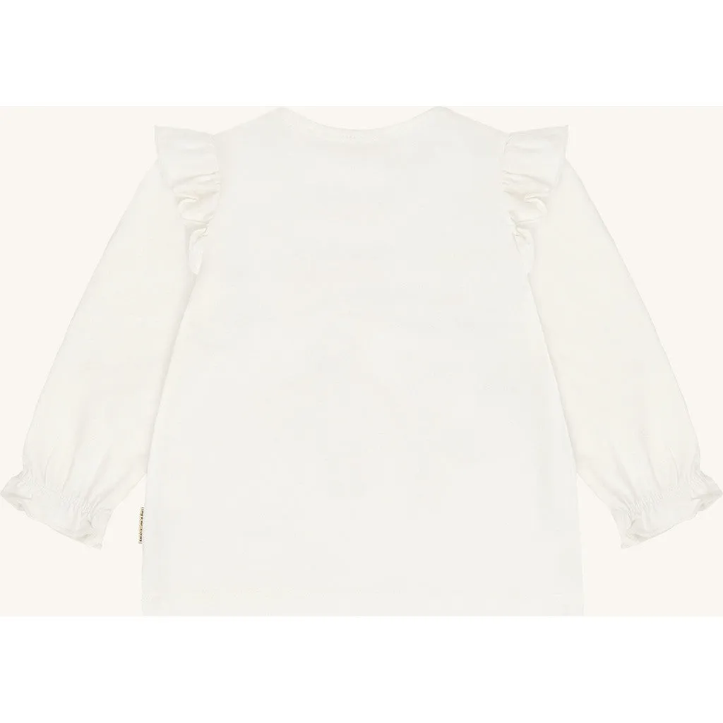 Hust & Claire Alma Fox langærmet t-shirt ivory glimmer