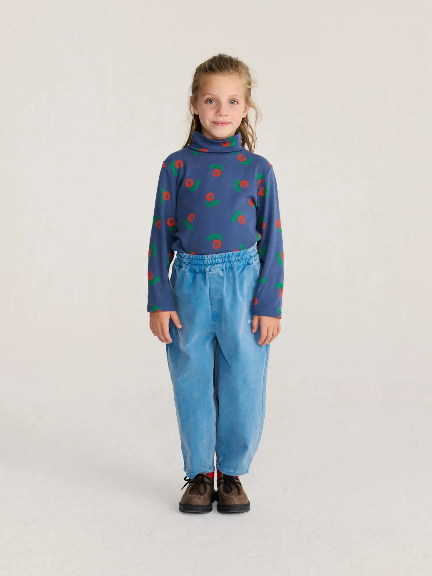 Bobo Choses Stamp Bloom rullekrave t-shirt mørkeblå 2-3Y