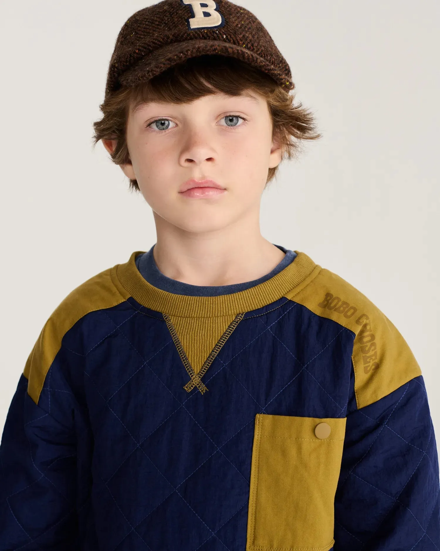 Bobo Choses All About Monsters quiltet sweatshirt midnight blue 2-3 år