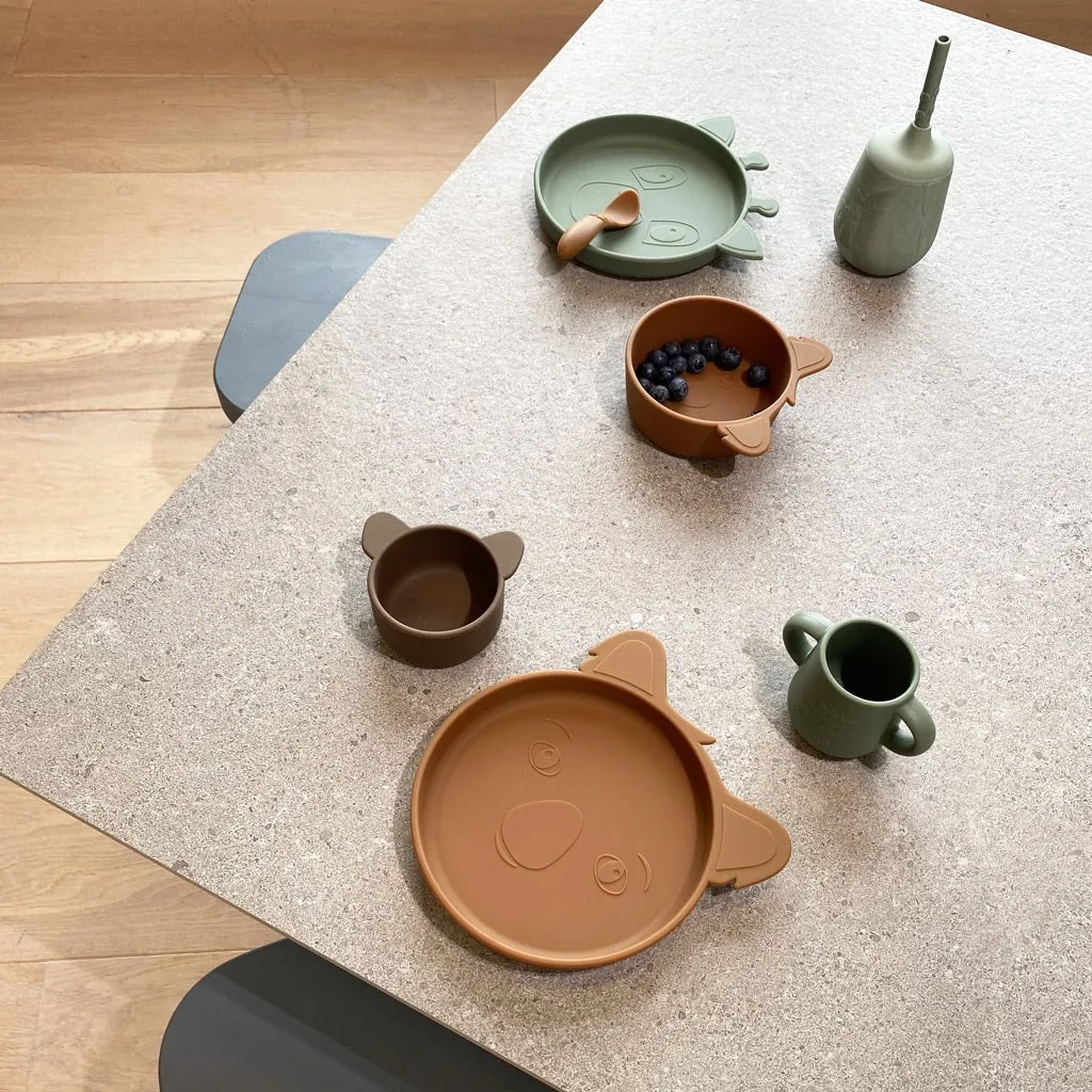 nuuroo Alex dyb tallerken Caramel Café silikone 2-pak