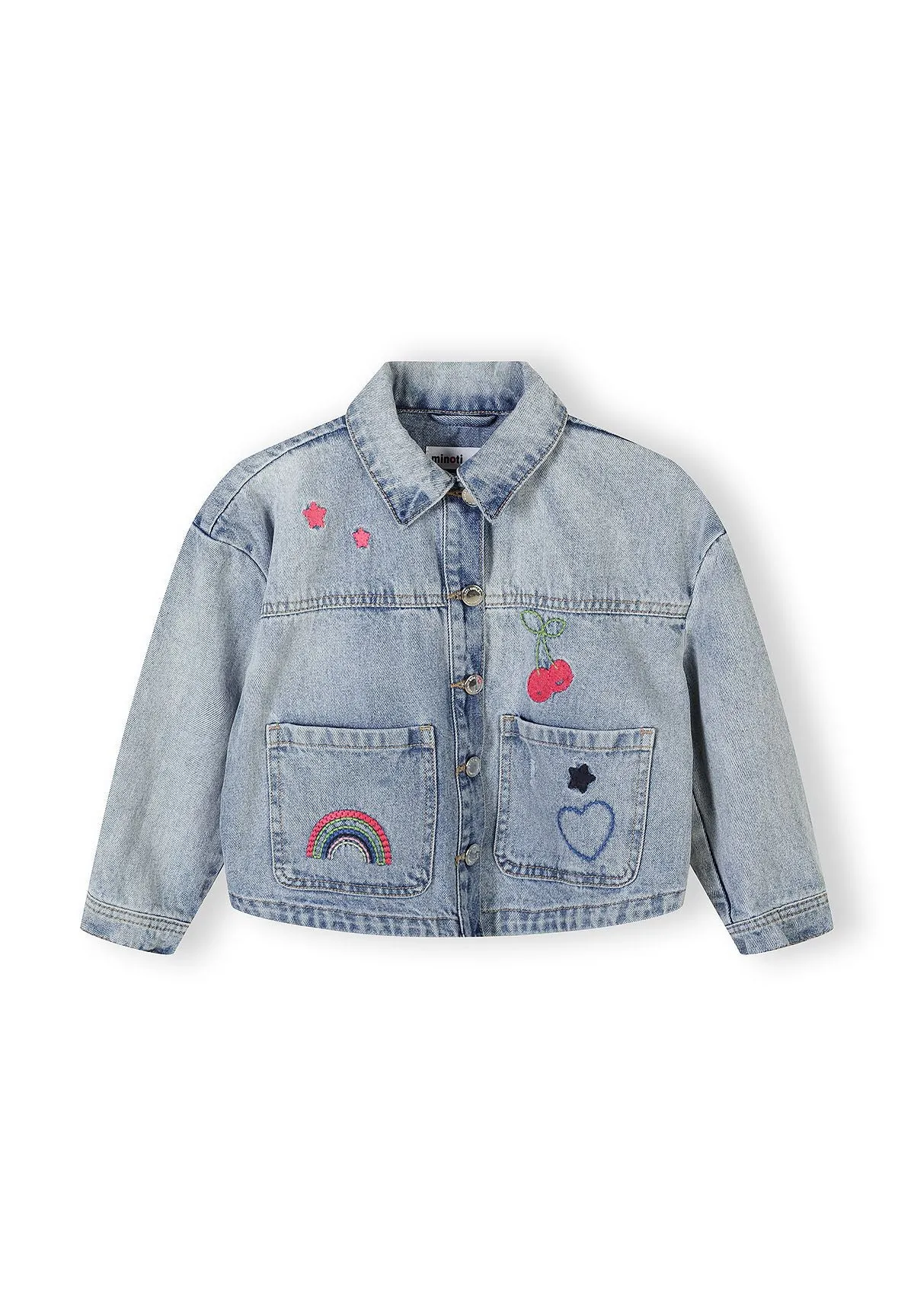 Minoti 44675 denimjakke til piger lyseblå
