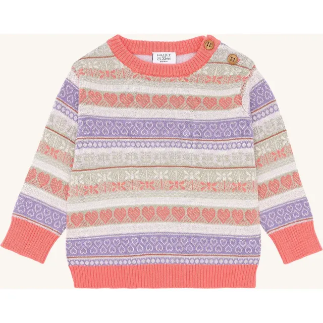 Hust & Claire HC Pusle Spring Jacquard pullover Wild Coral