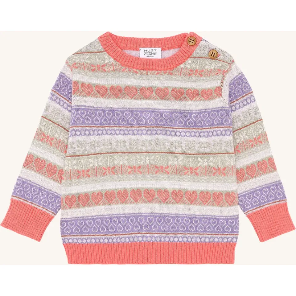 Hust & Claire HC Pusle Spring Jacquard pullover Wild Coral