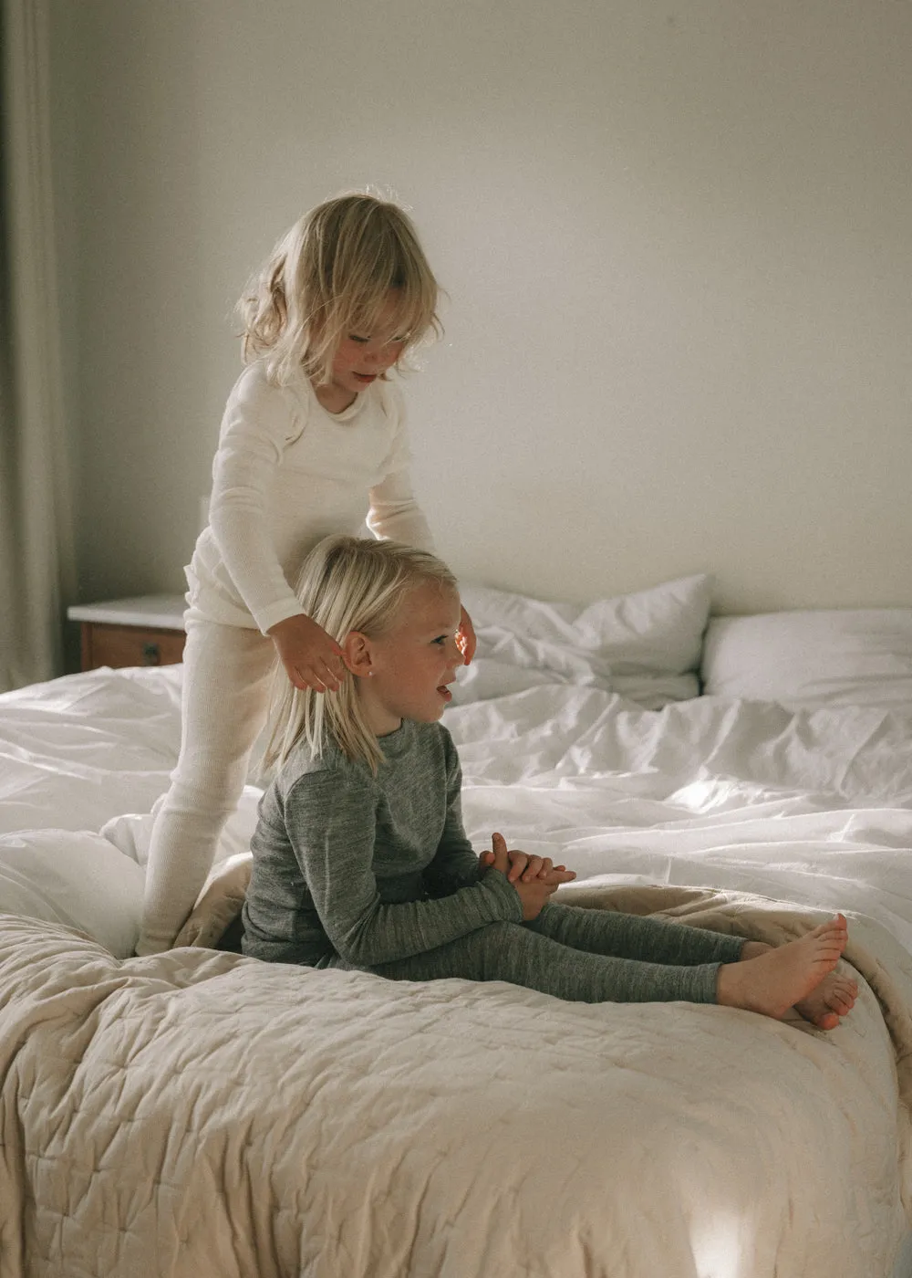 MarMar Leg leggings grey melange uld pointelle