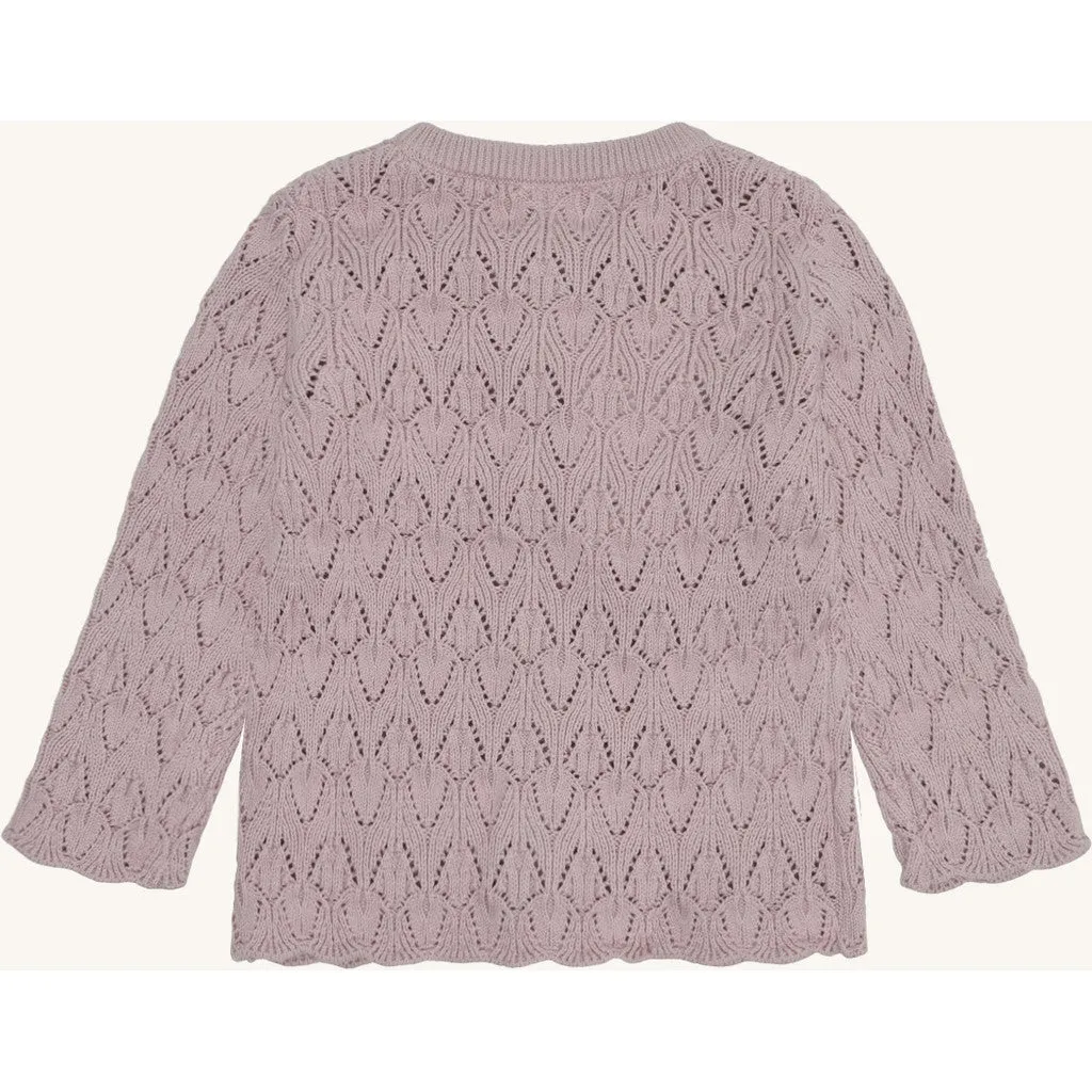 Hust & Claire HCCilja Pointelle cardigan Adobe Rose bomuld