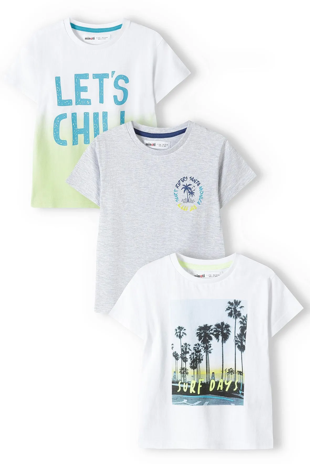 Minoti 38421 t-shirts hvid 3-pak drenge