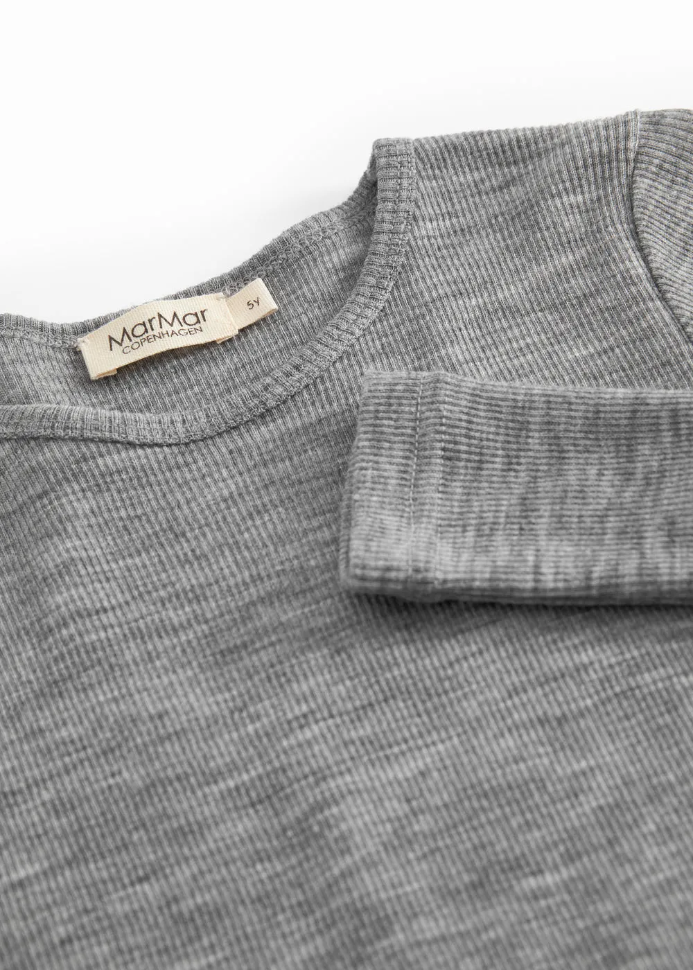 MarMar Tamra Uld Rib Bluse Grey Melange uld
