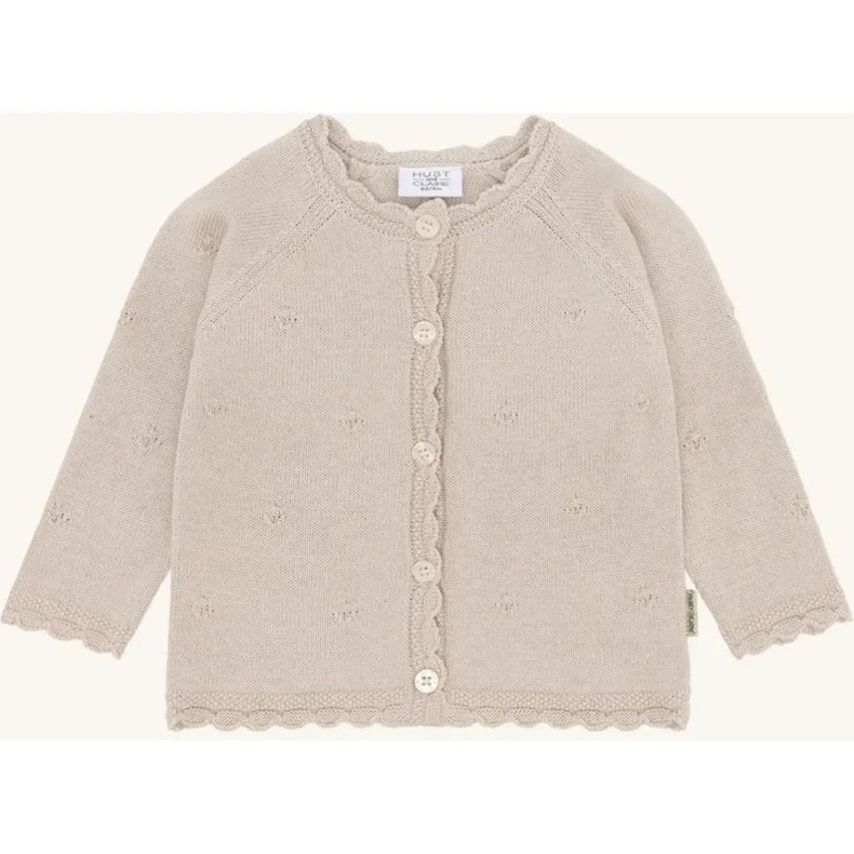 Hust & Claire HCCilja Pointelle cardigan Kit bomuld