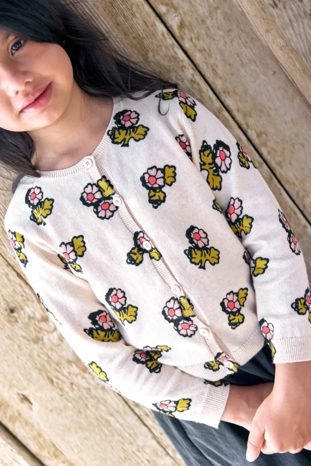 Bonton Lilou Print cardigan Fleur Faroe bomuld