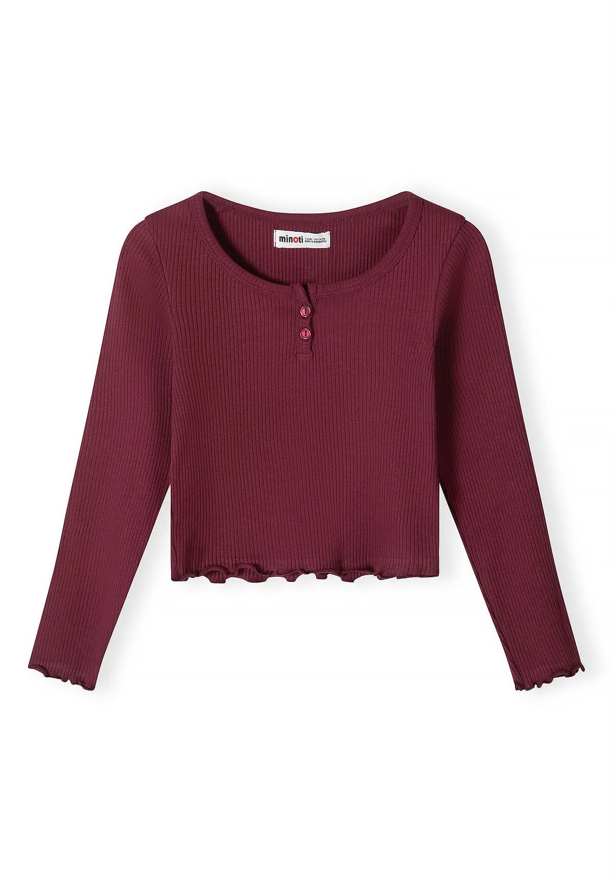 Minoti 45643 t-shirts piger 3-pak rib med knapper
