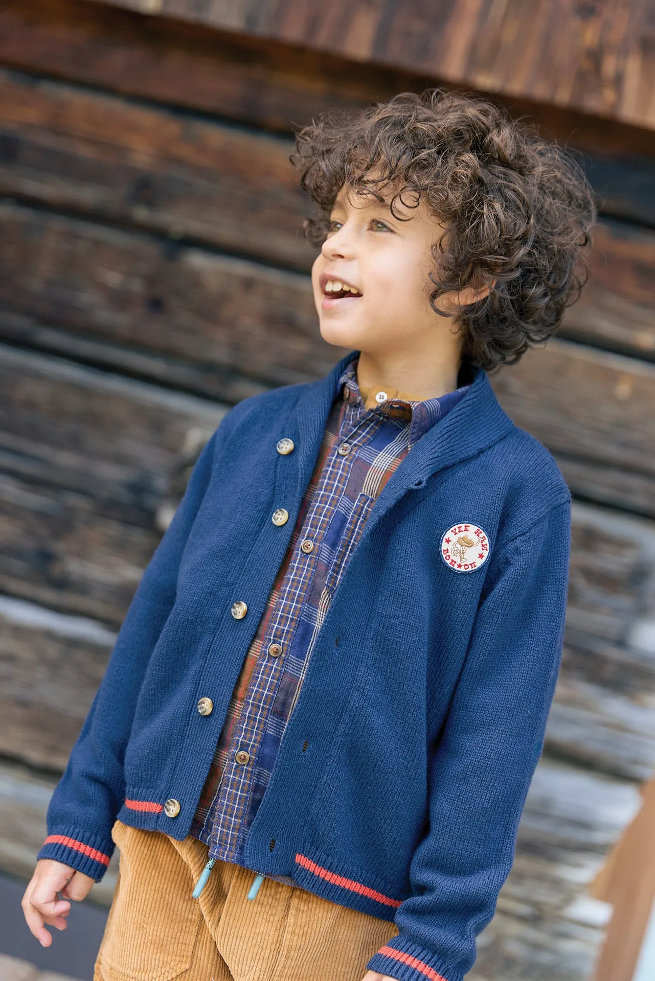 Bonton Paname skjorte ternet barn knapper