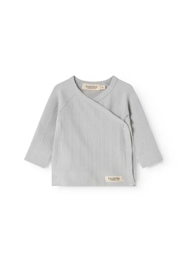MarMar Tuti Wrap LS slå-om bluse Blue Haze modal