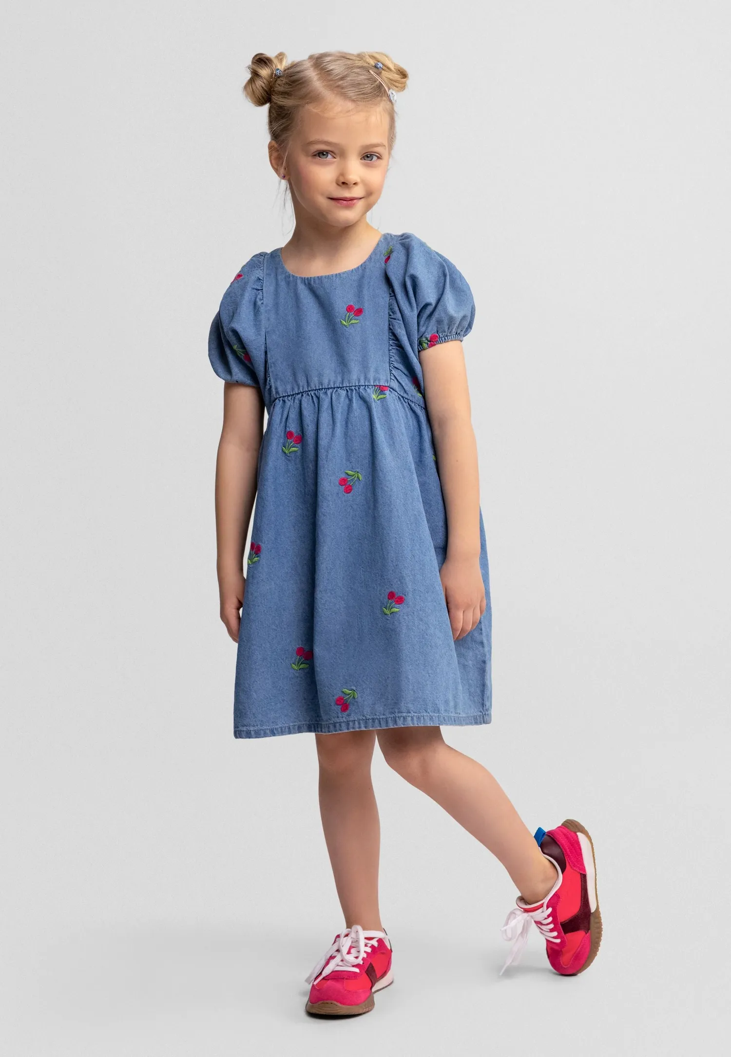Minoti 44676 denimkjole blå 68 kirsebær