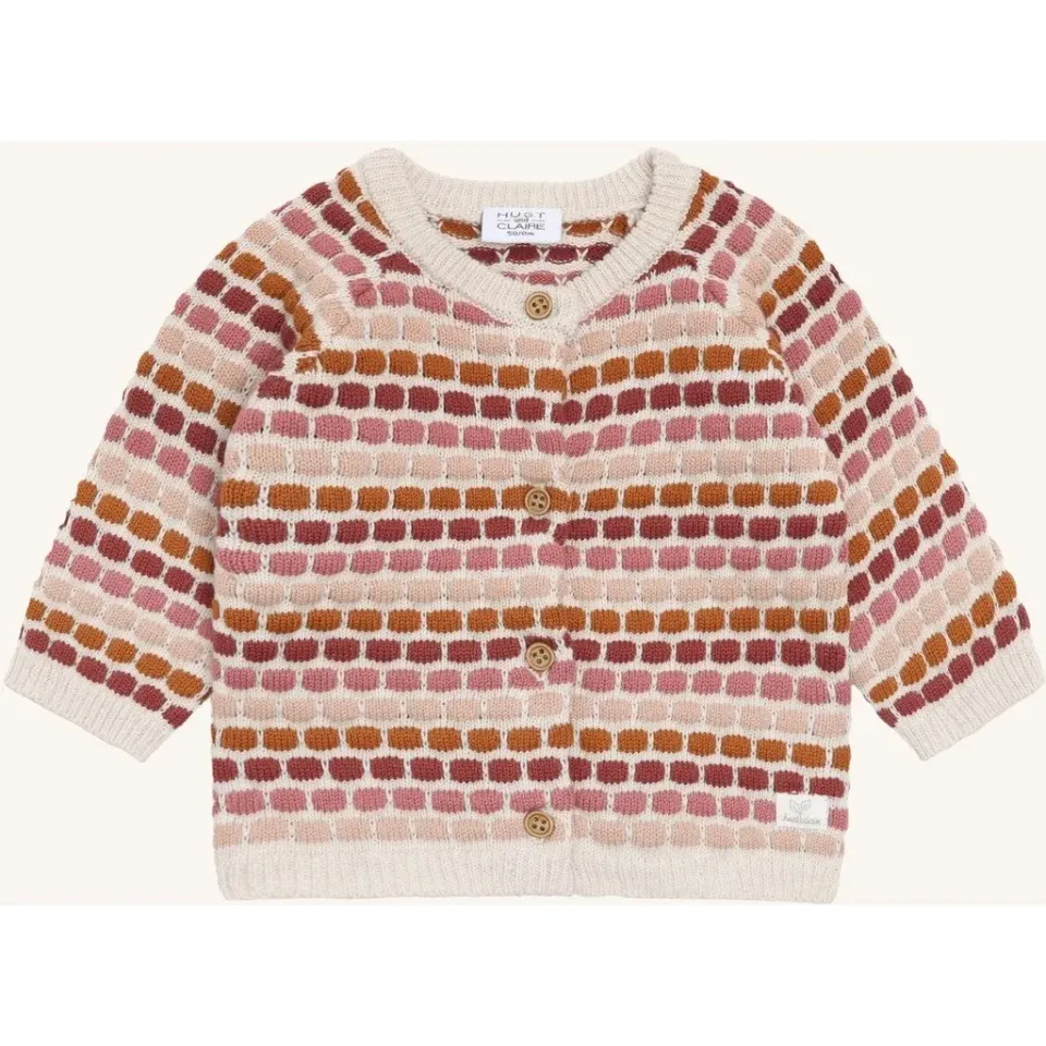Hust & Claire HCCall dot cardigan dry rose øko baby