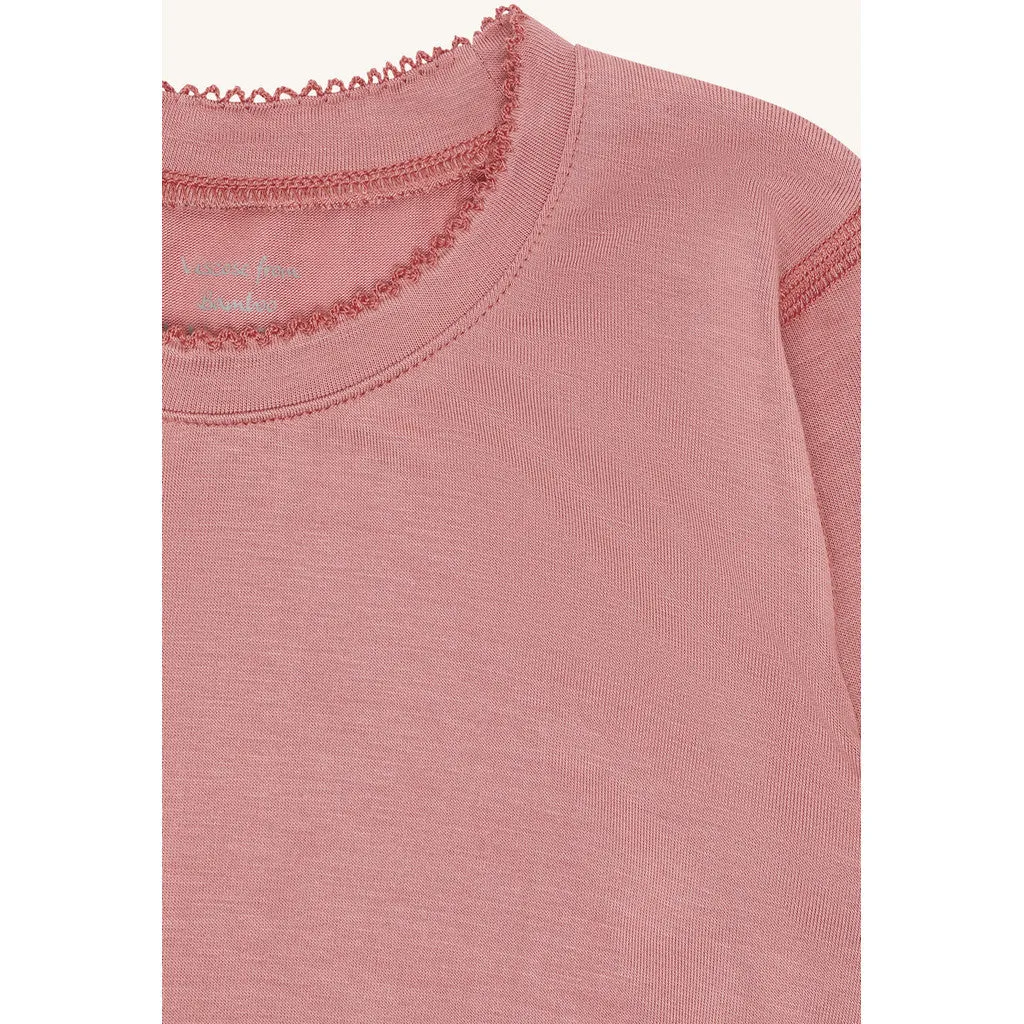 Hust & Claire Austin Solid langærmet bluse Old Rosie bambus