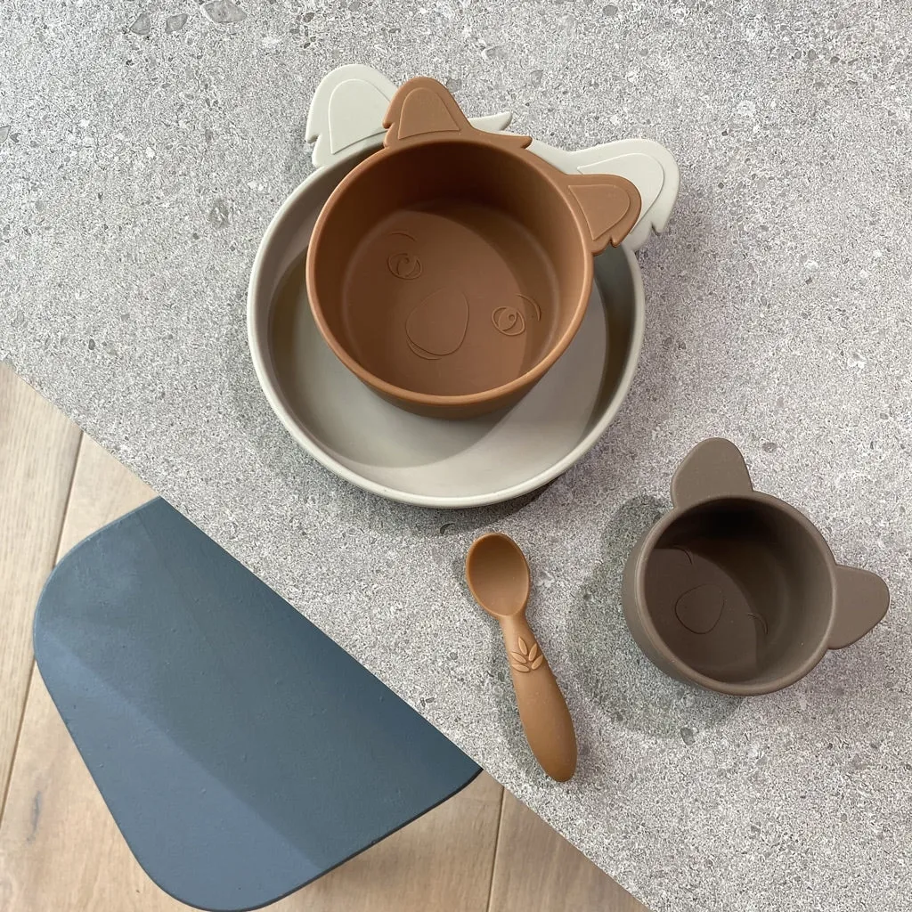 nuuroo Alex dyb tallerken Caramel Café silikone 2-pak