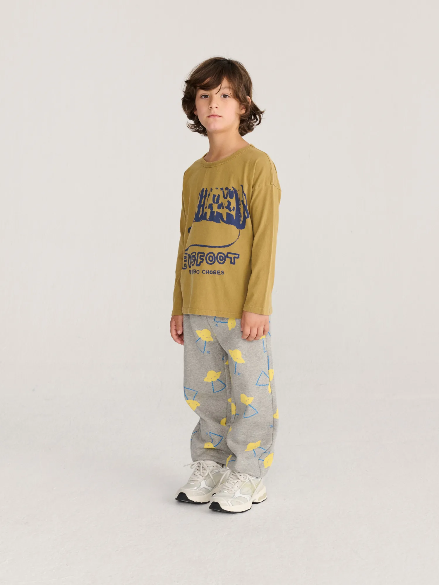 Bobo Choses Bigfoot T-shirt khaki økologisk bomuld