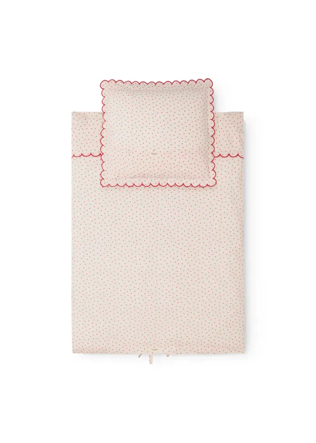 MarMar Bed Linen Scallop Junior sengetøj Happy Hearts 100x140