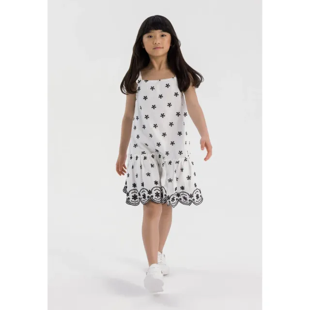Minoti 42749 etagekjole creme broderet blomst
