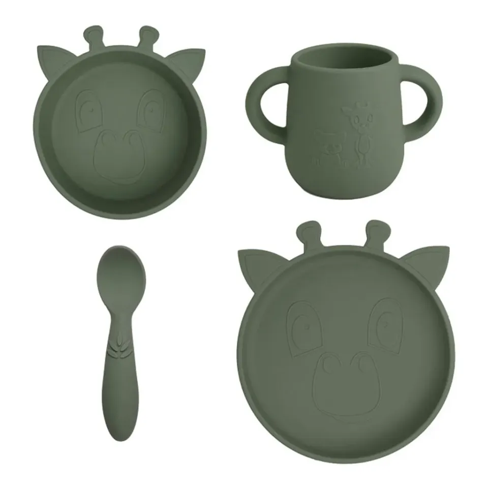 nuuroo Lykke silikone spisesæt 4 stk Dusty Green