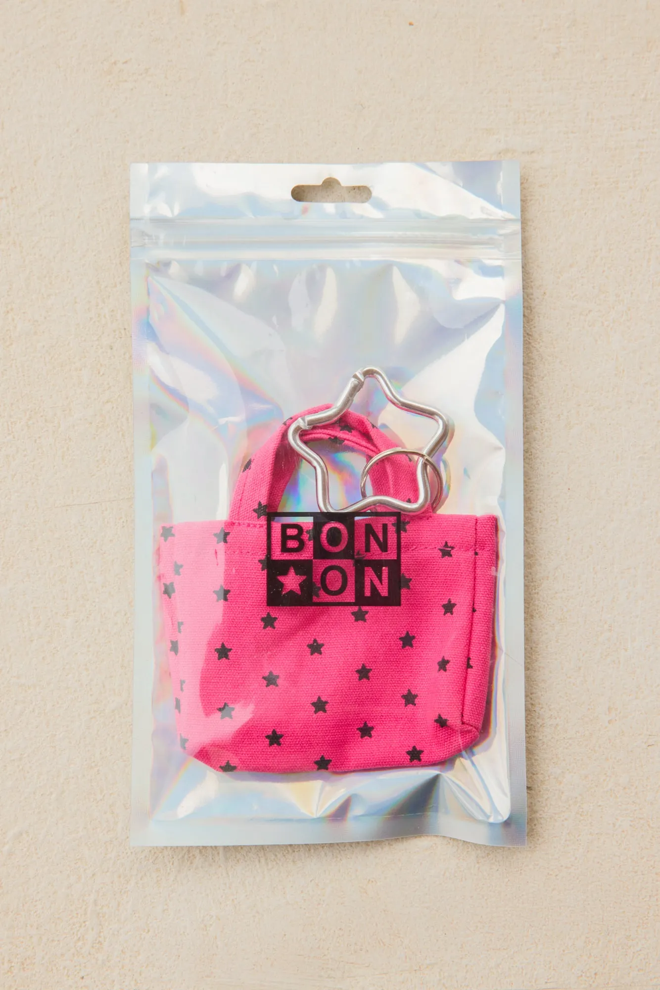 Bonton Cabas Rose Blush nøglering mini taske rosa