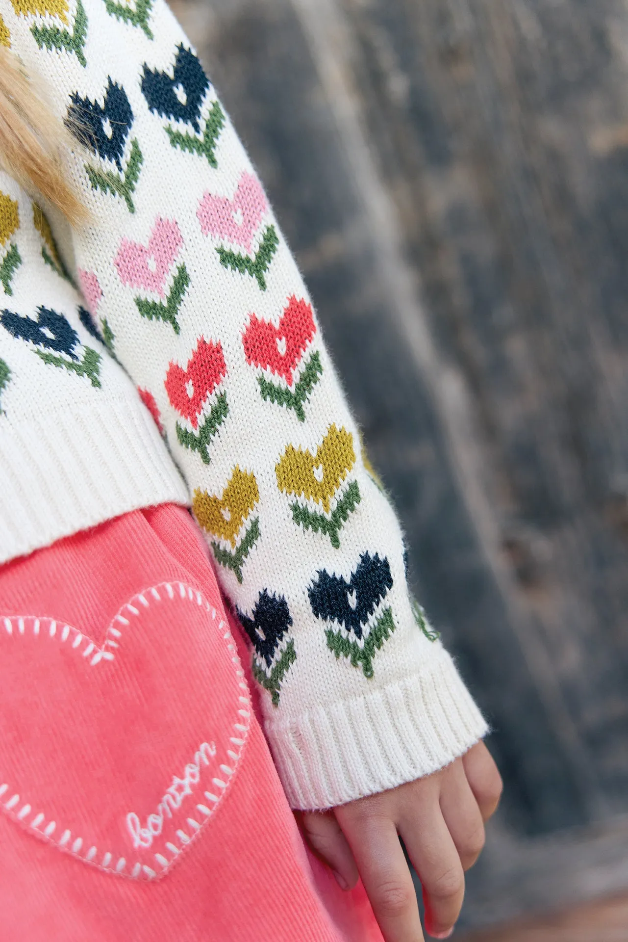 Bonton Maligne Mouton cardigan ecru bomuld