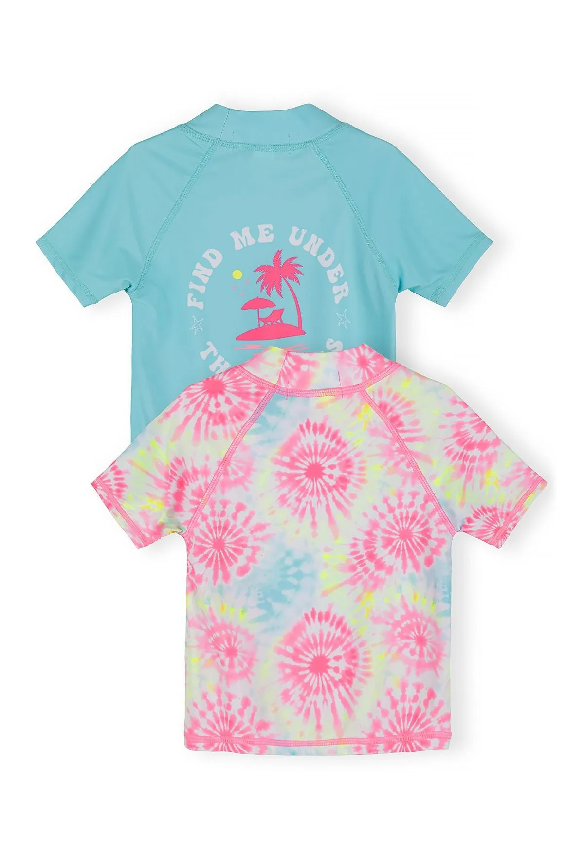 Minoti 44492 badeshirts til piger 2-pak blå batik