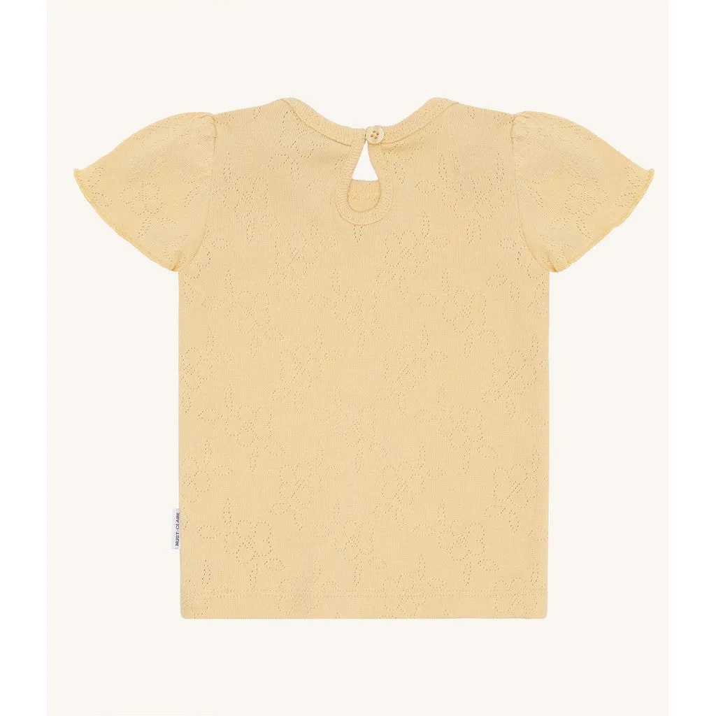Hust & Claire HCAlma T-shirt Nectar pointelle økobomuld