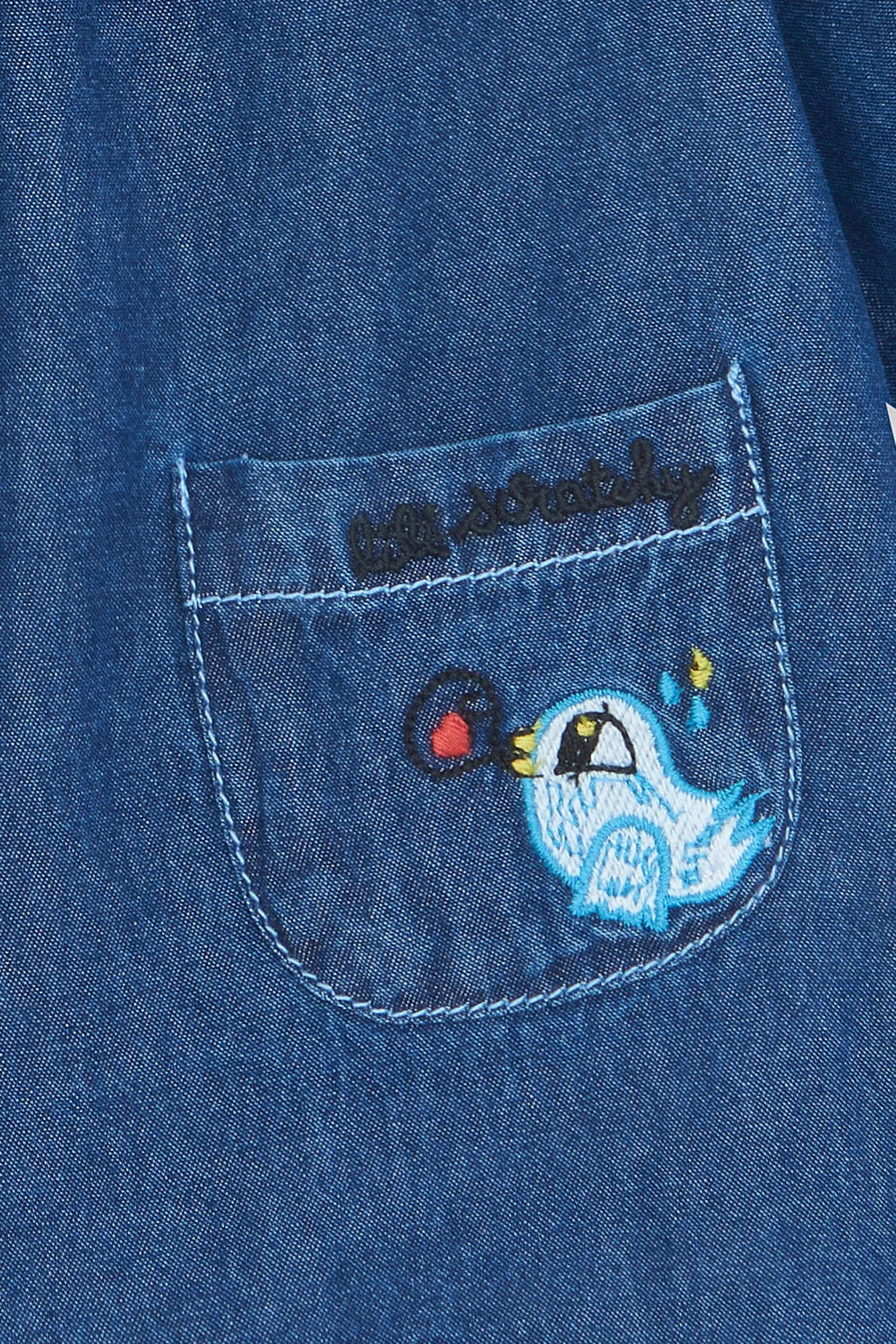 Bonton Mada Denim kjole blå plumetis