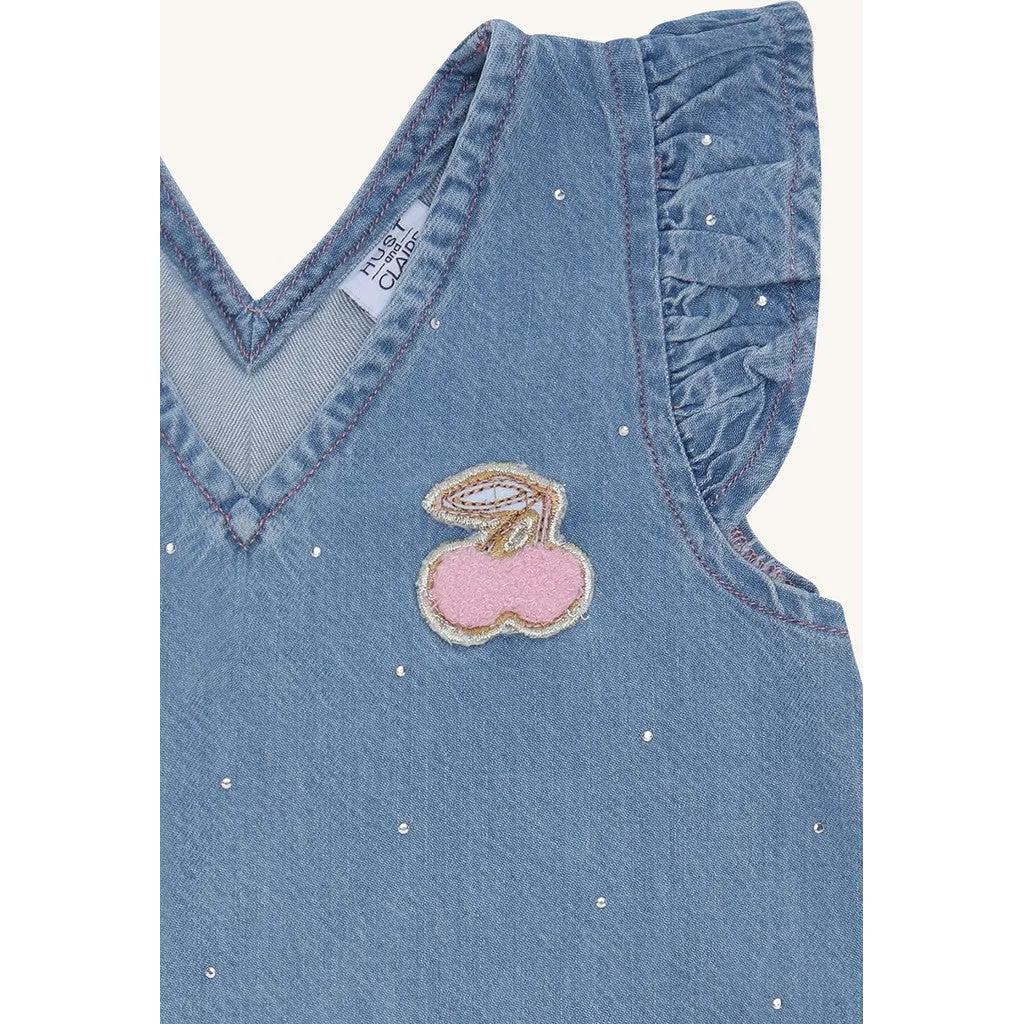 Hust & Claire HCKaroline Sparkling kjole Blue Denim bomuld