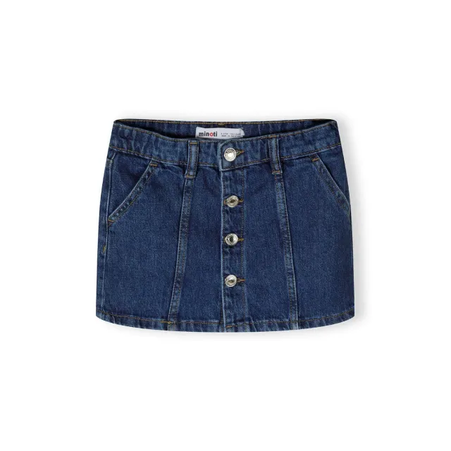 Minoti 42722 denimnederdel marineblå knælang