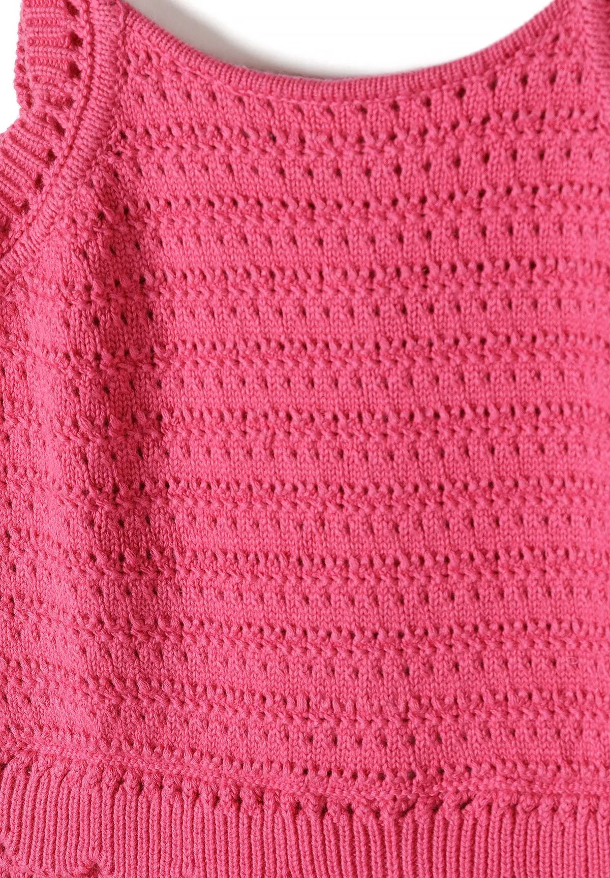 Minoti 44716 jumpsuit rosa hæklet