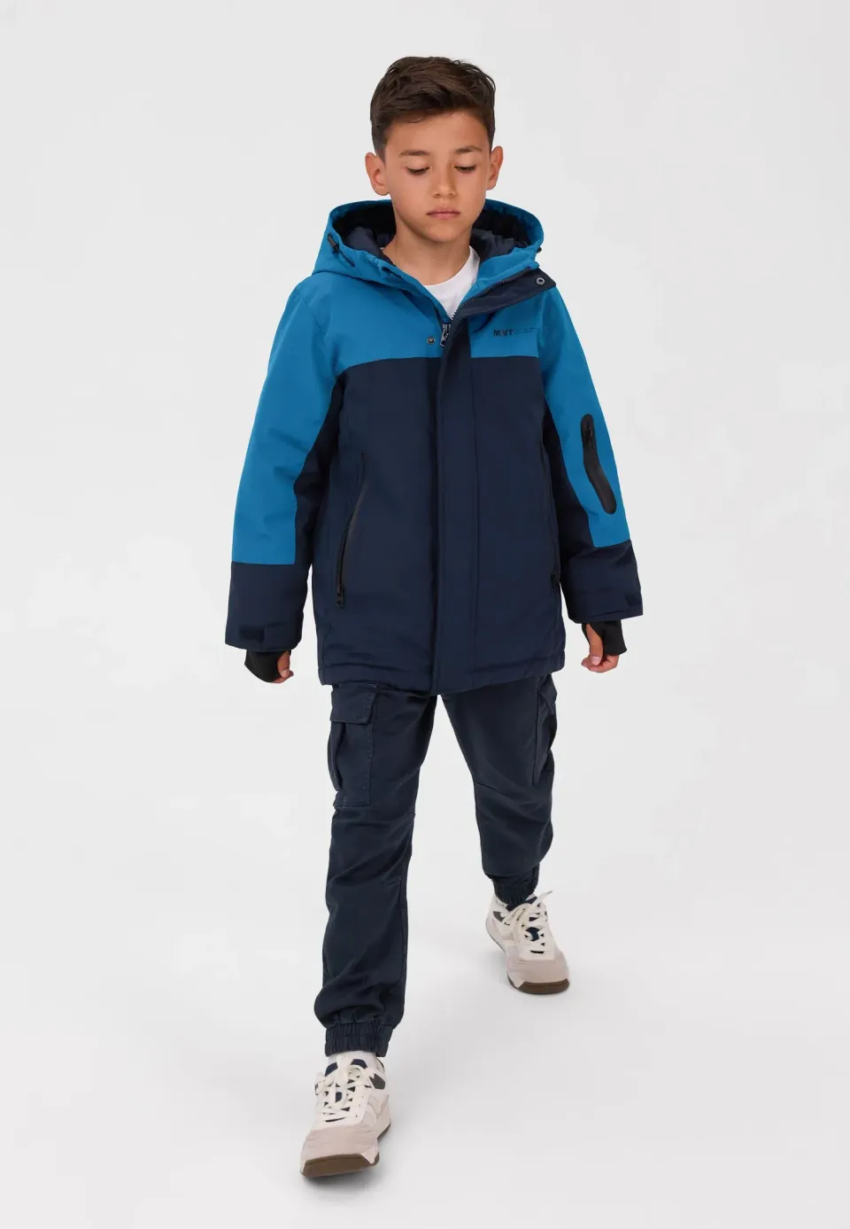 Minoti 45263 parka til drenge navy tommelhuller